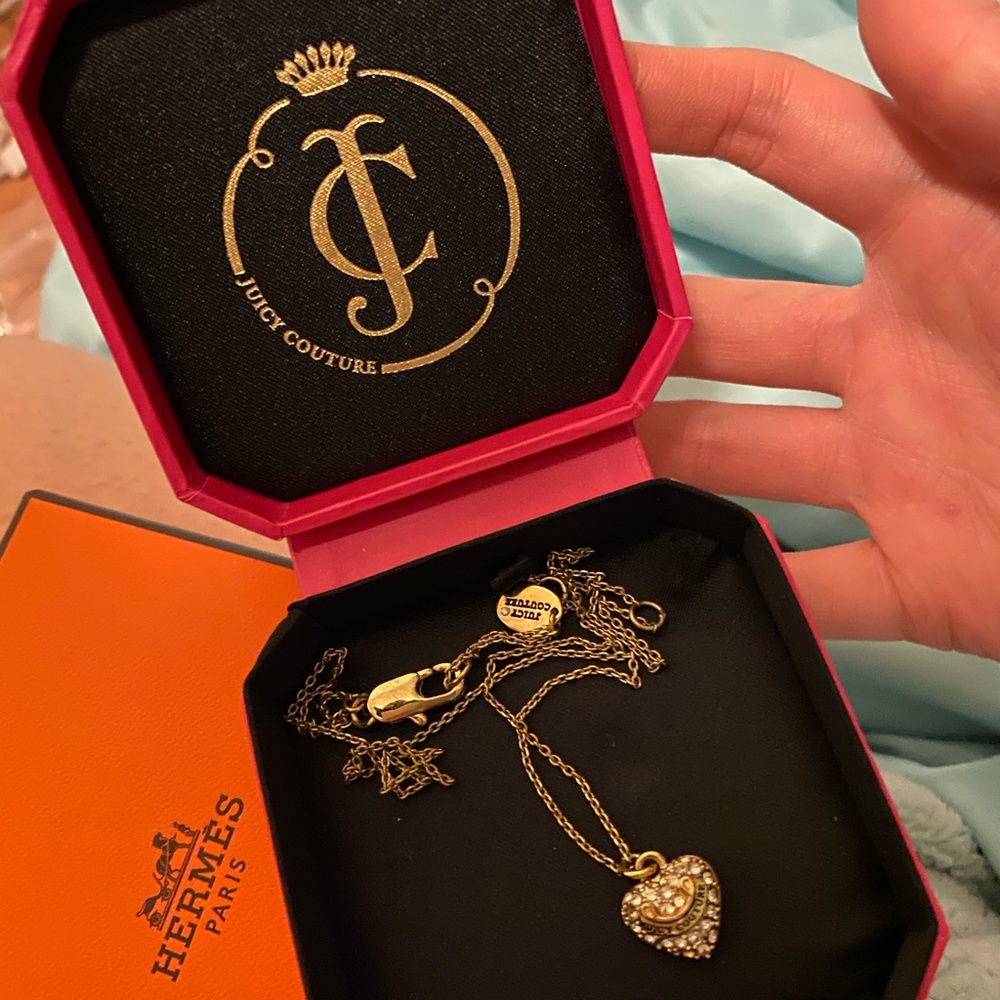 Juicy Couture Rhinestone Heart Necklace